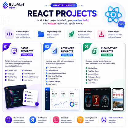 100+ React Projects - Coding Workbook