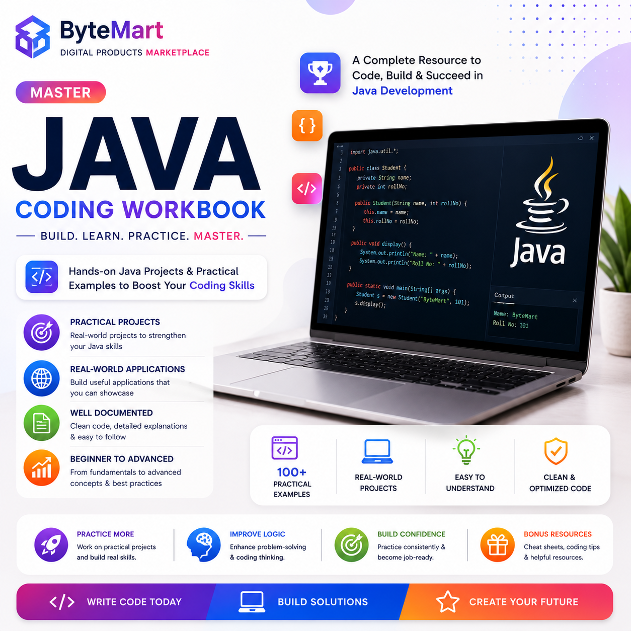 100+ Java Projects : Coding Workbook